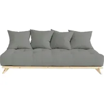 Karup Daybett KARUP DESIGN "Senza, Sofa, mit Futonmatratze, minimalistisch, massives Kiefernholz", grau (grau, klarlackiert), B:200cm H:85cm L:90cm, Daybetten, Handgefertigt, skandinavisches Design, vielseitig, schlichter Stil