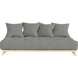 Karup Daybett KARUP DESIGN "Senza, Sofa, mit Futonmatratze, minimalistisch, massives Kiefernholz", grau (grau, klarlackiert), B:200cm H:85cm L:90cm, Daybetten, Handgefertigt, skandinavisches Design, vielseitig, schlichter Stil