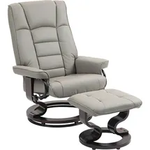 Homcom Relaxsessel mit Hocker, Drehbar Fernsehsessel mit Liegefunktion, Kunstleder,