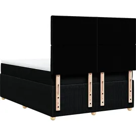 vidaXL Boxspringbett mit Matratze Schwarz 140x200 cm Stoff
