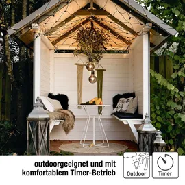 Hellum 2er Set Hängelampe außen Batterie + Fernbedienung, G95 9,5 x1 3,7 cm, dimmbar