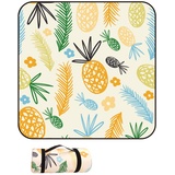 DOTBUY-SHOP Picknickdecke Wasserdicht, Campingdecke Stranddecke Wärmeisoliert Maschinenwaschbar Faltbar Picknickmatte, für Outdoor Strand Campen Wandern Ausflüge (gelbe Ananas,150x100cm)