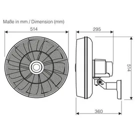 CasaFan Airos Eco Silent Wandventilator 51,4 cm Schwarz