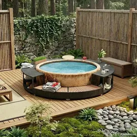 vidaXL Whirlpool-Umrandung Ø 283 cm schwarz