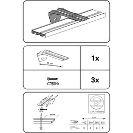 GARDINIA Winkelträger Metall, weiß, 11, 5244