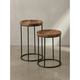 KADIMA DESIGN Beistelltisch Braun Sheesham 30 x 30 x 54 cm