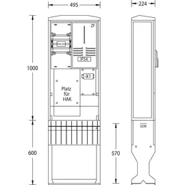 uesa Zähleranschlusssäule ZASS1S