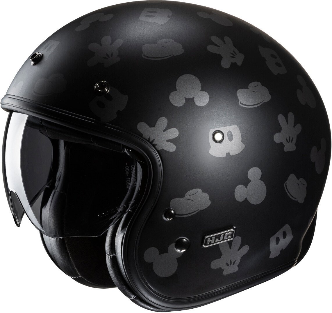 HJC V31 Disney Mickey Retro Jet Helm, zwart-grijs, XS 54 55