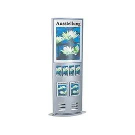 Kerkmann Infosäule tec-art Size silber DIN A4, 1/3 DIN A4 6 Fächer 77,0 x 30,0 x 185,0 cm, 1 St.