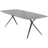 Outdoor Edge outdoor Gartentisch BARI, 180 x 90 cm - Grau - Anthrazit - Sinterstein - Aluminiumgestell