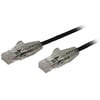StarTech.com 2,5 m Cat6-Kabel - Schlankes Cat6-Patchkabel - Schwarz - Snagless RJ45-Anschlüsse - Gigabit-Ethernet-Kabel - 28 AWG