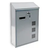 Relaxdays Briefkasten Silber