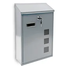 Relaxdays Briefkasten Silber