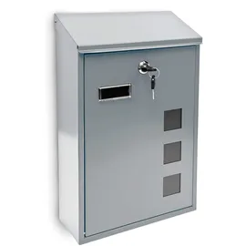 Relaxdays Briefkasten Silber