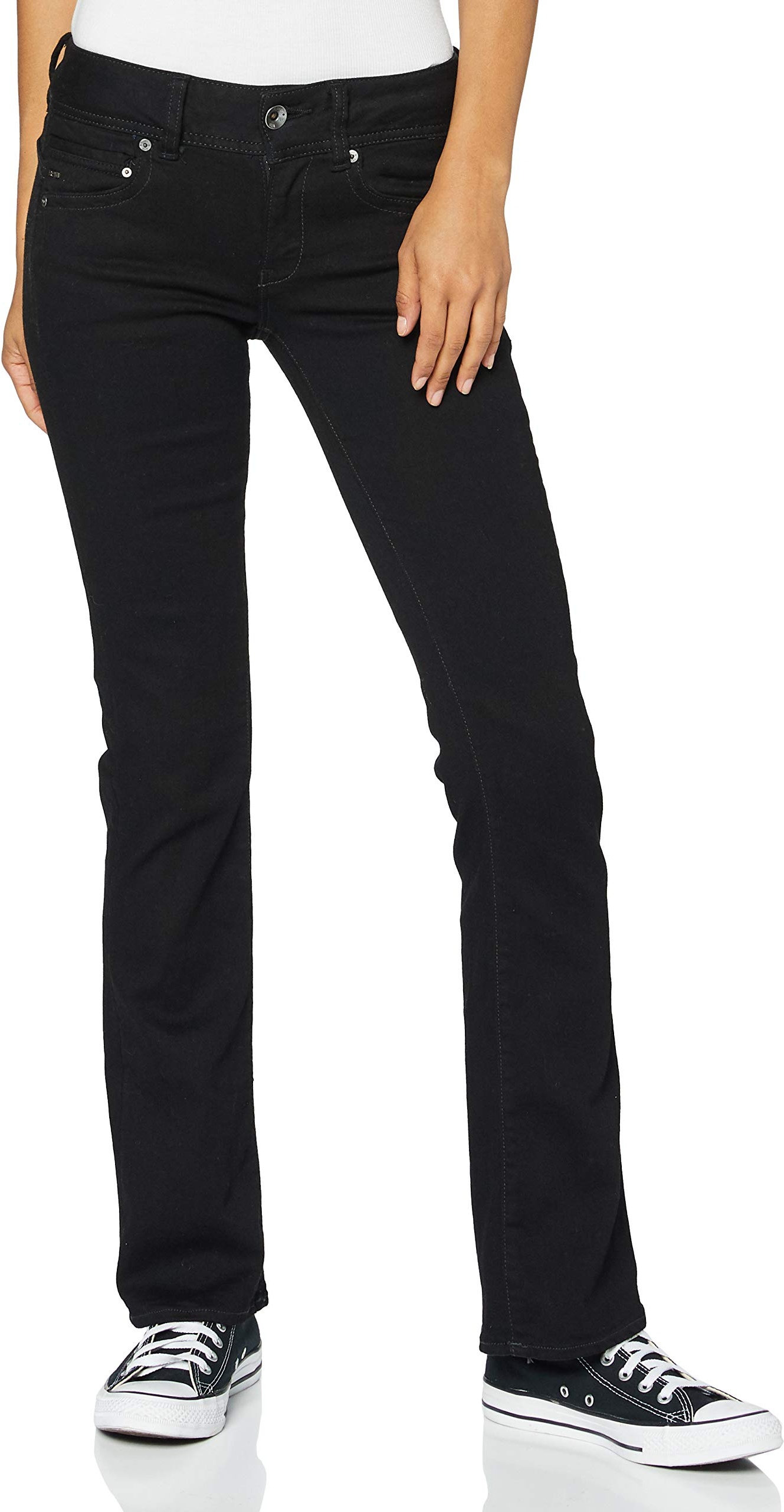 G-STAR RAW Damen Midge Bootcut Jeans, Schwarz (pitch black D01896-B964-A810), 33W / 34L