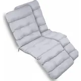 2x Bequeme Liegenauflage Deckchair, 200x50x8 Cm, Hellgrau