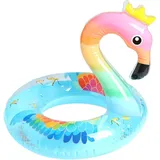 Aufblasbarer blauer Flamingo-Schwimmring, 74 x 70 cm, Wassersportspielzeug für den Sommerurlaub am Strand