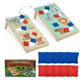 Relaxdays Cornhole Sackloch Spiel Bean Bag Set 10 Säckchen