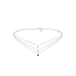 Collier »Choker 3-reihig Kristalle 925 Sterling Silber«, 343334-0 Silber mit Stein