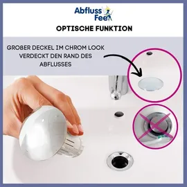 Abfluss-Fee Verschlussstopfen weiß/chrom mit Duftstein | Gr.: onesize