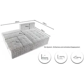 Kaiser Bohoo Mini modernes Ecksofa mit Schlaffunktion Ecru Rechts