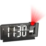 LOFICOPER Projektionswecker, 7,8" LED Digitaler Projektionsuhr Spiegeluhren mit Temperatur & Datum, 4 Helligkeitsstufen, Memory-Funktion, 1.5m USB, Wecker mit Projektion für Schlafzimmer, Wohnzimmer