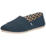 Damen Alpargata Recyceltes Baumwoll-Segeltuch Flacher Slipper, Mallorca Blau, 37 EU