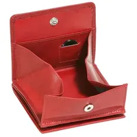 LEAS Wiener-Schachtel im Ausweis-Format mit großer Kleingeldschütte und RFID-Schutz, Echt-Leder, rot/cherry Special Edition