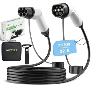 JATRHG EV-Ladekabel 7,2 kW 32 Amp/einphasig / 15 Meter/Elektrofahrzeug und wiederaufladbarer Hybrid Typ 2 auf Typ 2