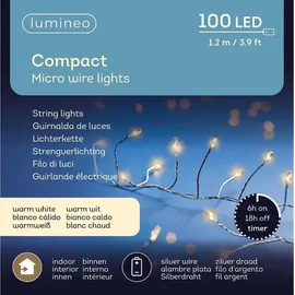 Kaemingk Lumineo Batterie Micro-LED Lichterkette 120 cm 100 Lichter warmweiß