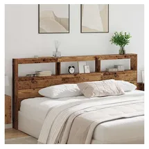 vidaXL Kopfteil mit Regal Altholz 220 x 17 x 102 cm Holzwerkstoff