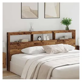 vidaXL Kopfteil mit Regal Altholz 220 x 17 x 102 cm Holzwerkstoff