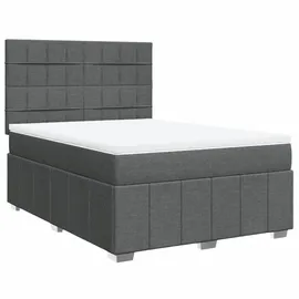 vidaXL Boxspringbett 140 x 200 cm Dunkelgrau