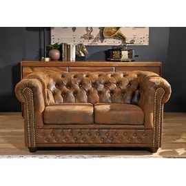 Massivmoebel24 Sofa 148x86x72 braun Chesterfield,