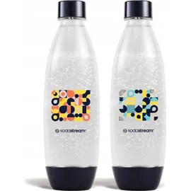 Sodastream Flasche 2X 1L Geometrie Mosaik - Orange, Gelb, Blau