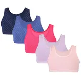 TupTam Mädchen Bustier mit Breiten Trägern 5er Pack, Farbe: Farbenmix 3, Größe: 146-152 - 146-152