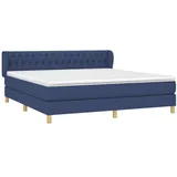 vidaXL Boxspringbett mit Matratze Blau 180x200 cm Stoff