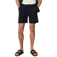 Marc O'Polo Shorts mit Strukturmuster, Dunkelblau, XL,