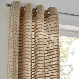 Kutti „Crinkle“ allover" Gr. 1, grau (taupe), B:140cm H:145cm, Baumwolle, Polyester, Gardinen, Gardine