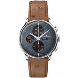 Junghans -Meister Chronoscope Herrenuhr Saphirgrau Braun Automatik Saphirglas 41mm- 027/4224.02