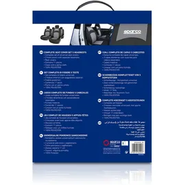 Sparco SPCS402GR Sitzschonbezug vorne und hinten, Polyester, schwarz/grau