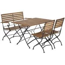 gardenson Lindau Garten-Essgruppe 4-tlg. Klapptisch 125 x 75 cm beige