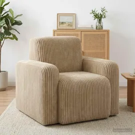 vidaXL Sessel Taupe Cord 72 x 71 x 70 cm Taupe mit Rollen