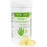 NORSAN Premium Omega 3 Vegan Kapseln 80 Stück / 1.700mg Omega 3 pro Tagesdosis/vegane Algenöl Kapseln mit hohem EPA- & DHA-Anteil/Omega 3 Algenöl aus nachhaltigem Anbau