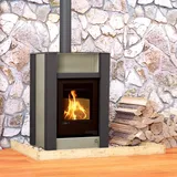 Aquaflam Vario Lend Manual Wasserführender Kaminofen Olive 11 kW (5 kW