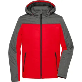 James & Nicholson Winterjacke JN1134" - Nicholson Red/Anthracite-Melange XXL"