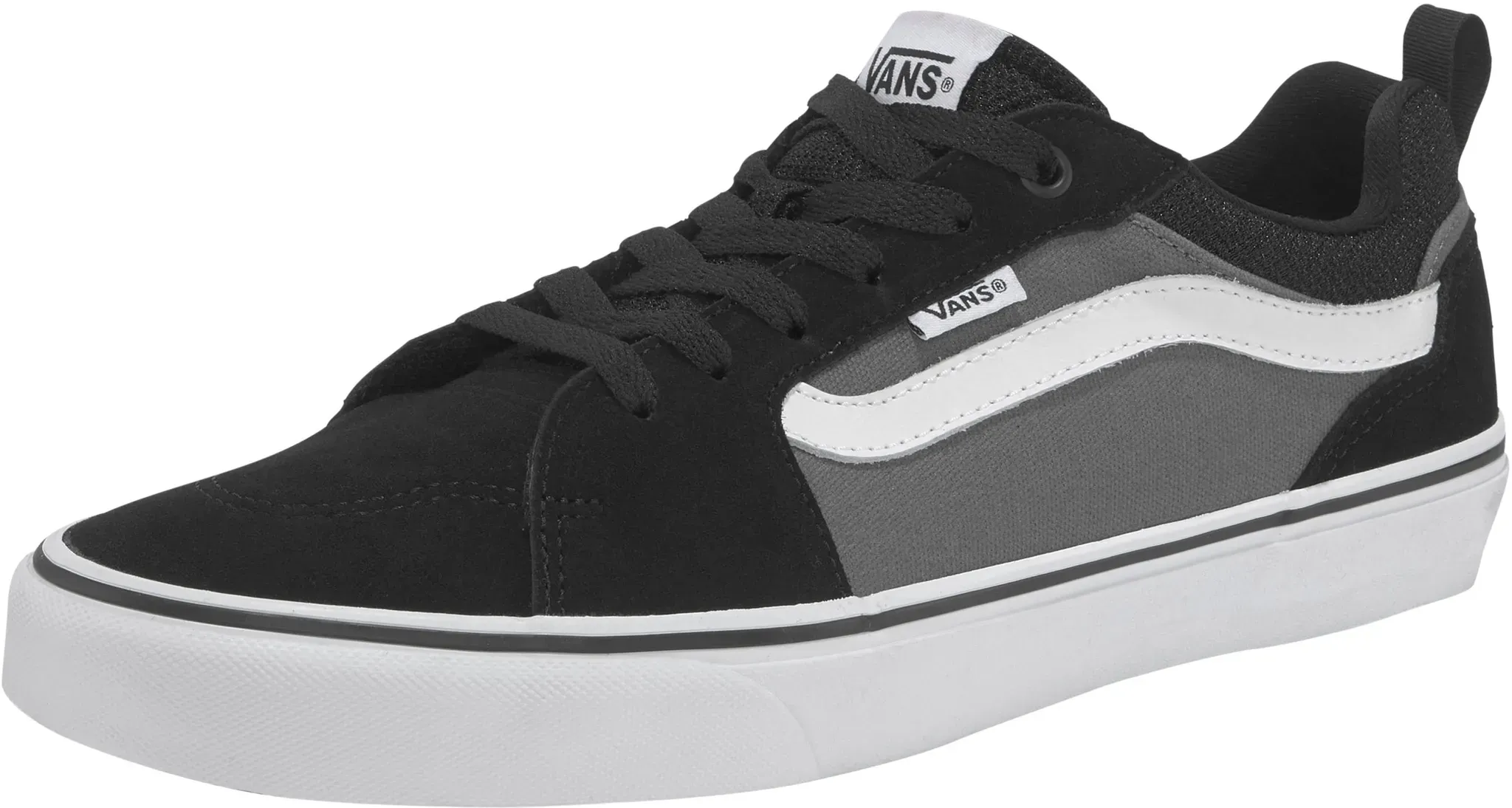 Sneaker VANS "Filmore", Gr. 43, schwarz (schwarz, grau), Leder, sportlich, Schuhe Sneaker low Skaterschuh