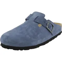 ROHDE Damen Pantolette aus Velourleder mit Tieffußbett Alba 6071, Größe:39 EU, Farbe:Blau - 39