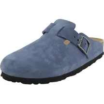 ROHDE Damen Pantolette aus Velourleder mit Tieffußbett Alba 6071, Größe:39 EU, Farbe:Blau - 39