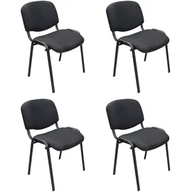 Proregal 4x Stapelstuhl Blackbird HxBxT 78 x 54 x 60 cm stapelbar Schwarz